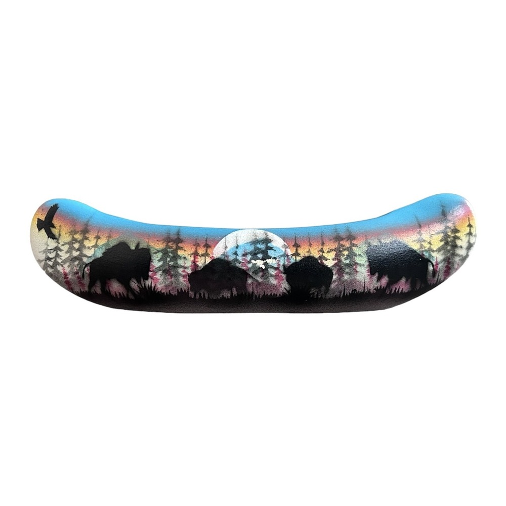 James Benally Navajo Native American Indian Dineh Art Pottery Canoe Bison Sign
